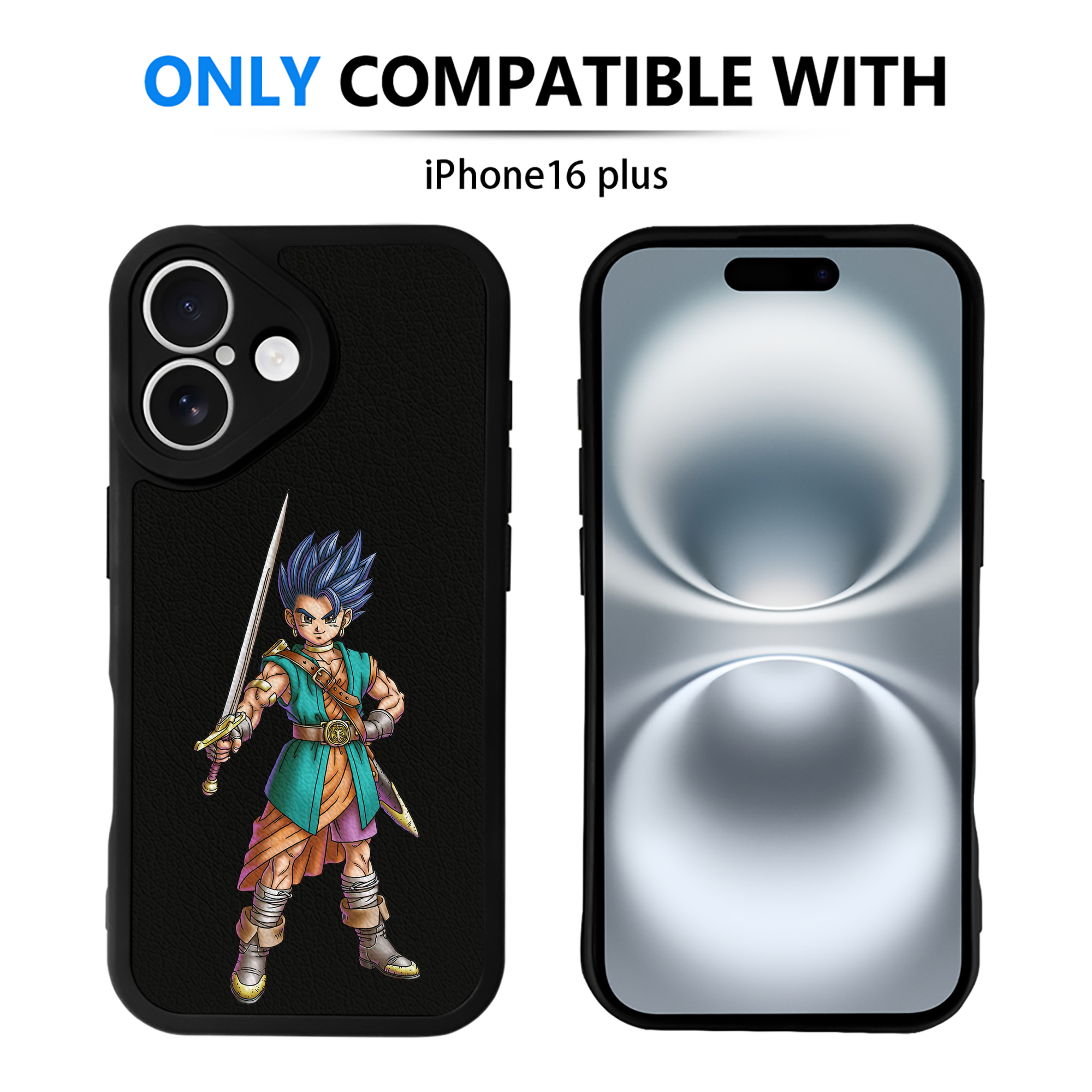 （画像用） ドラゴンクエスト Doragon Kuesuto Dragon Quest 【iPhone 16シリーズ対応】シリコンスマホケース（レザー調） 材質：シリコン